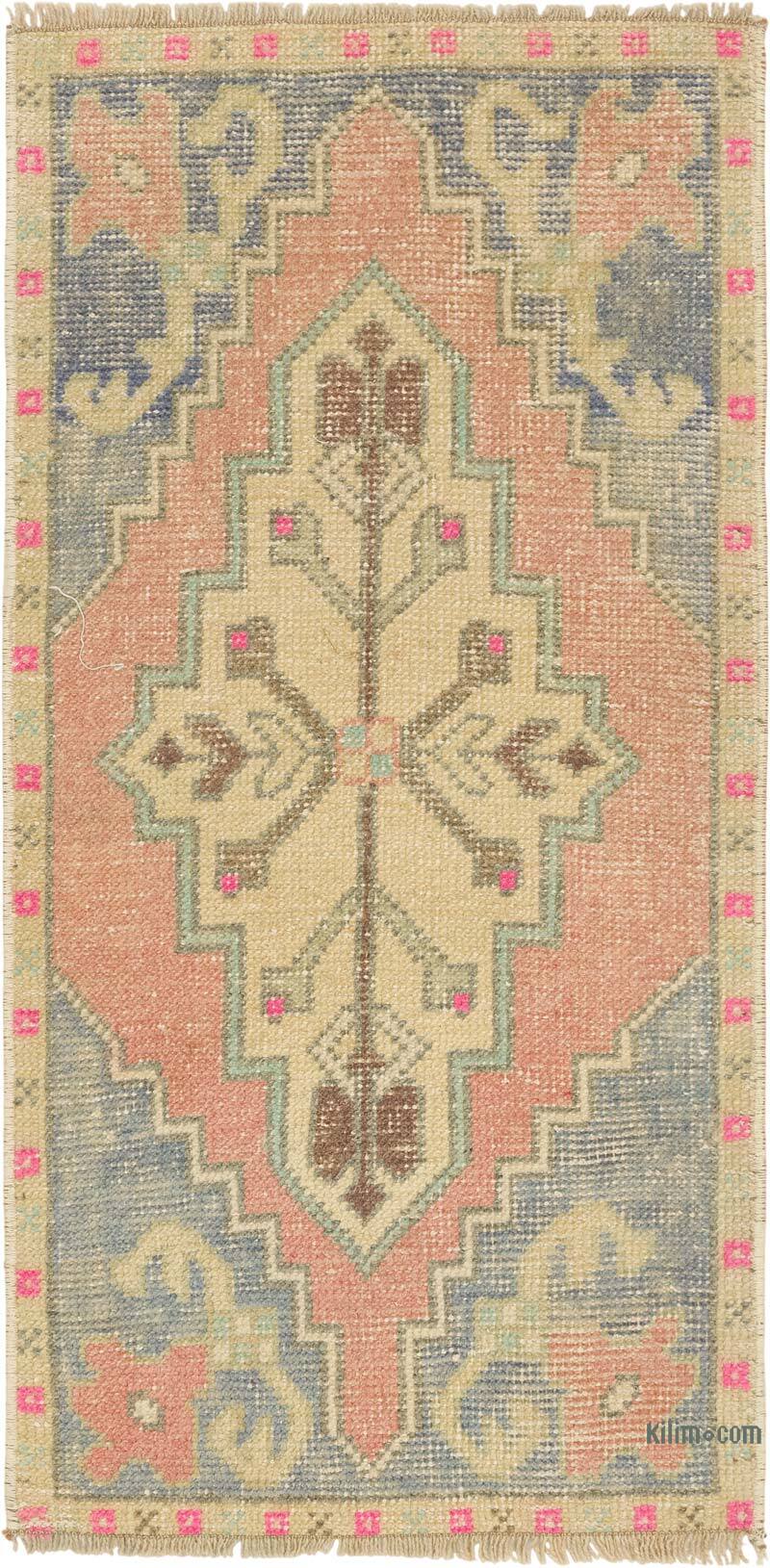 Alfombra Vintage Turca Anudada a Mano - 46 cm x 93 cm - K0083179