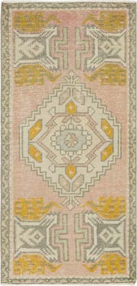 El Dokuma Vintage Halı - 47 cm x 95 cm