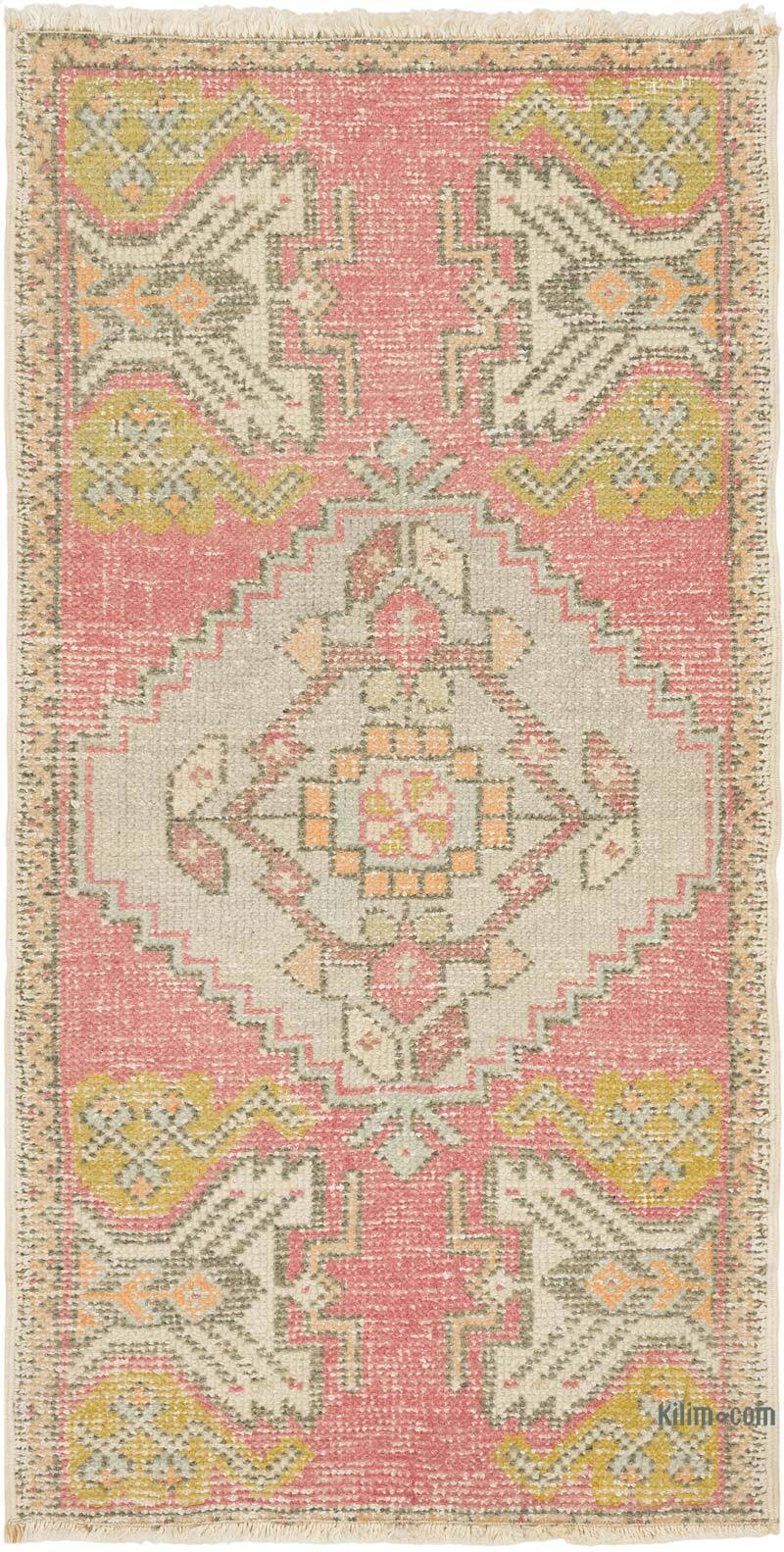 El Dokuma Vintage Halı - 51 cm x 100 cm - K0083185