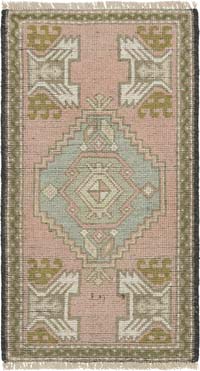 Alfombra Vintage Turca Anudada a Mano - 48 cm x 89 cm
