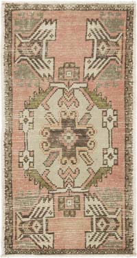El Dokuma Vintage Halı - 50 cm x 93 cm