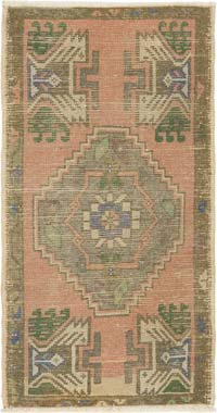 El Dokuma Vintage Halı - 50 cm x 96 cm