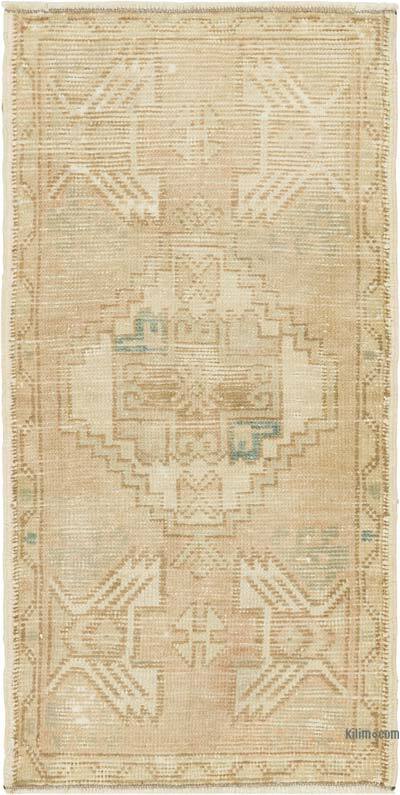 Alfombra Vintage Turca Anudada a Mano - 48 cm x 95 cm