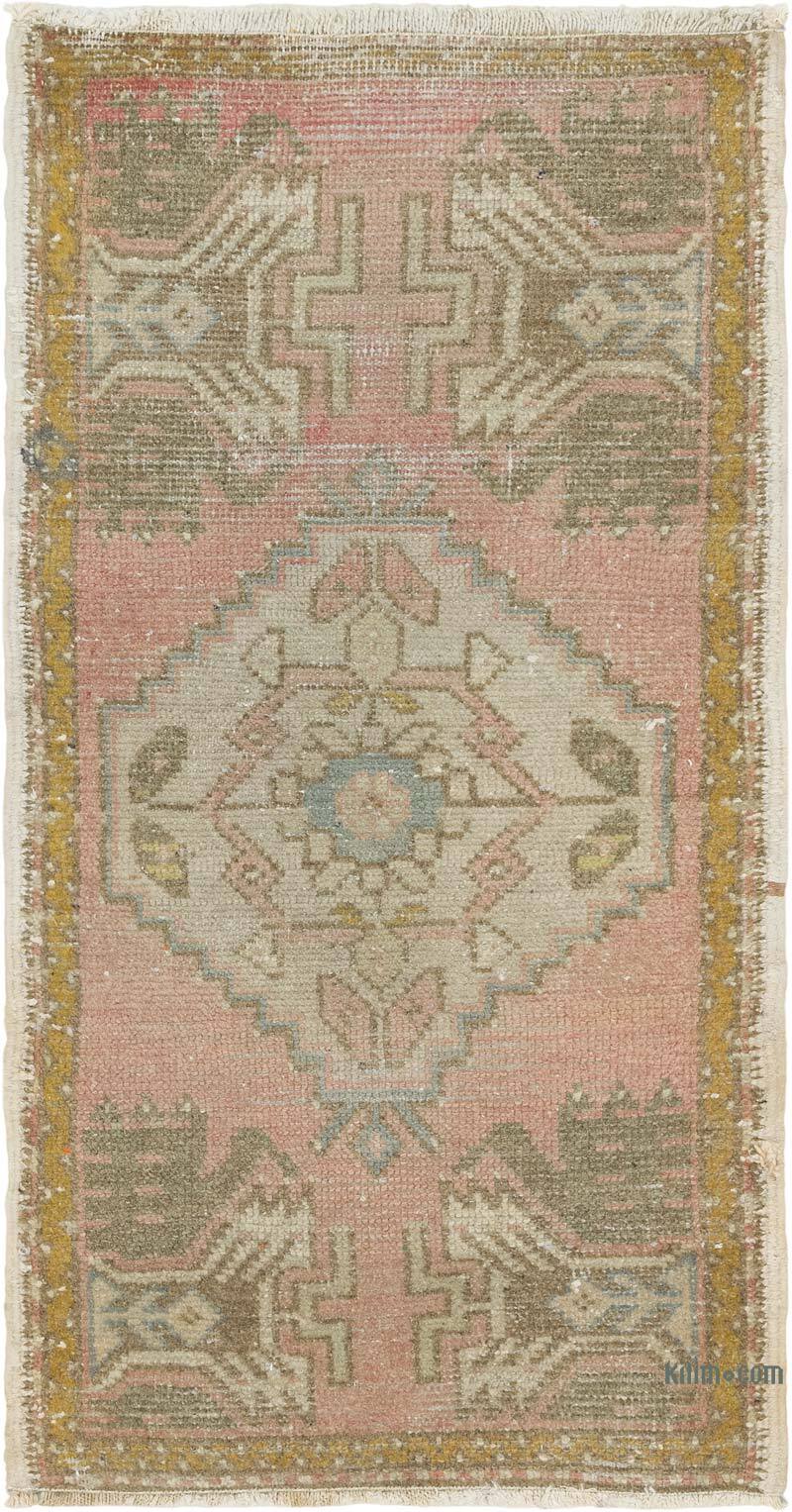Vintage Turkish Hand-Knotted Rug - 1' 7" x 3'  (19" x 36") - K0083193