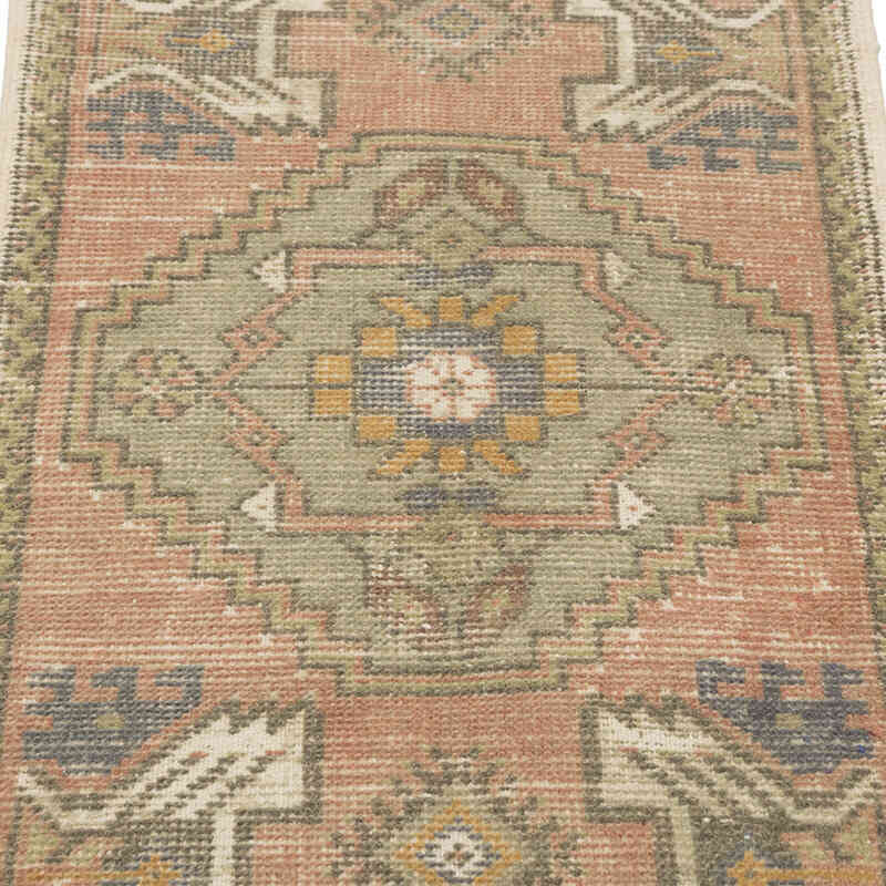 El Dokuma Vintage Halı - 51 cm x 92 cm - K0083195