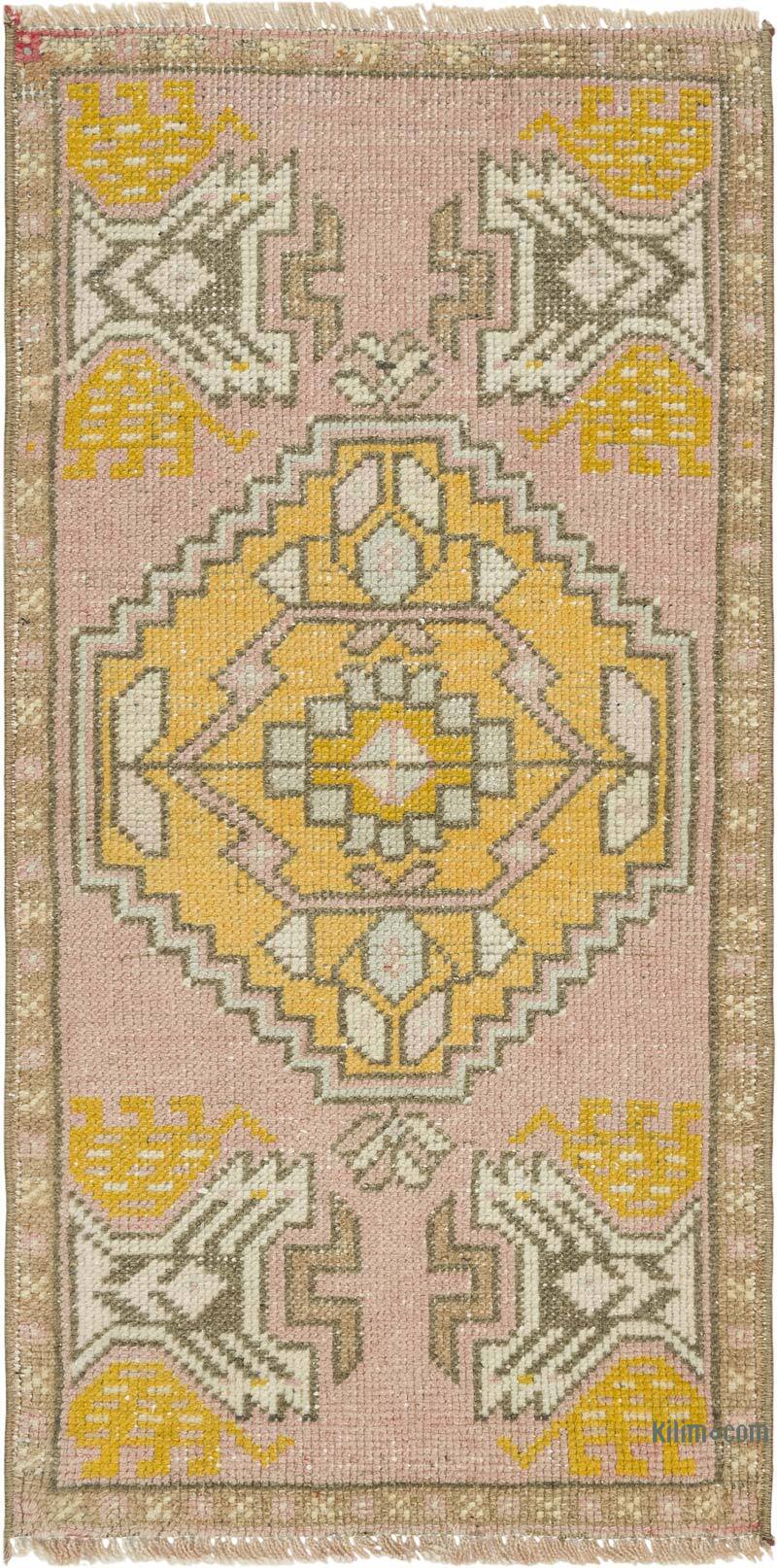 Alfombra Vintage Turca Anudada a Mano - 47 cm x 94 cm - K0083196