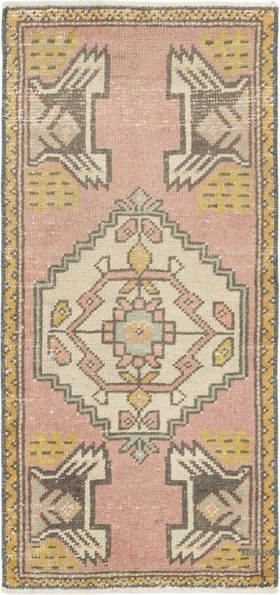 Alfombra Vintage Turca Anudada a Mano - 45 cm x 96 cm