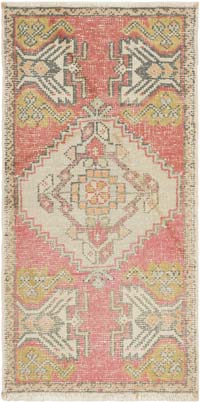 El Dokuma Vintage Halı - 51 cm x 101 cm