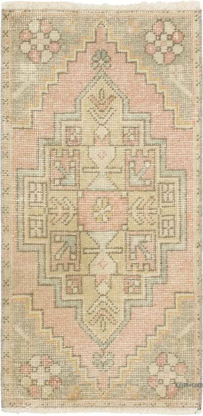 Alfombra Vintage Turca Anudada a Mano - 47 cm x 92 cm