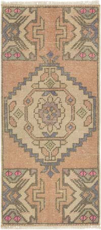 El Dokuma Vintage Halı - 42 cm x 94 cm