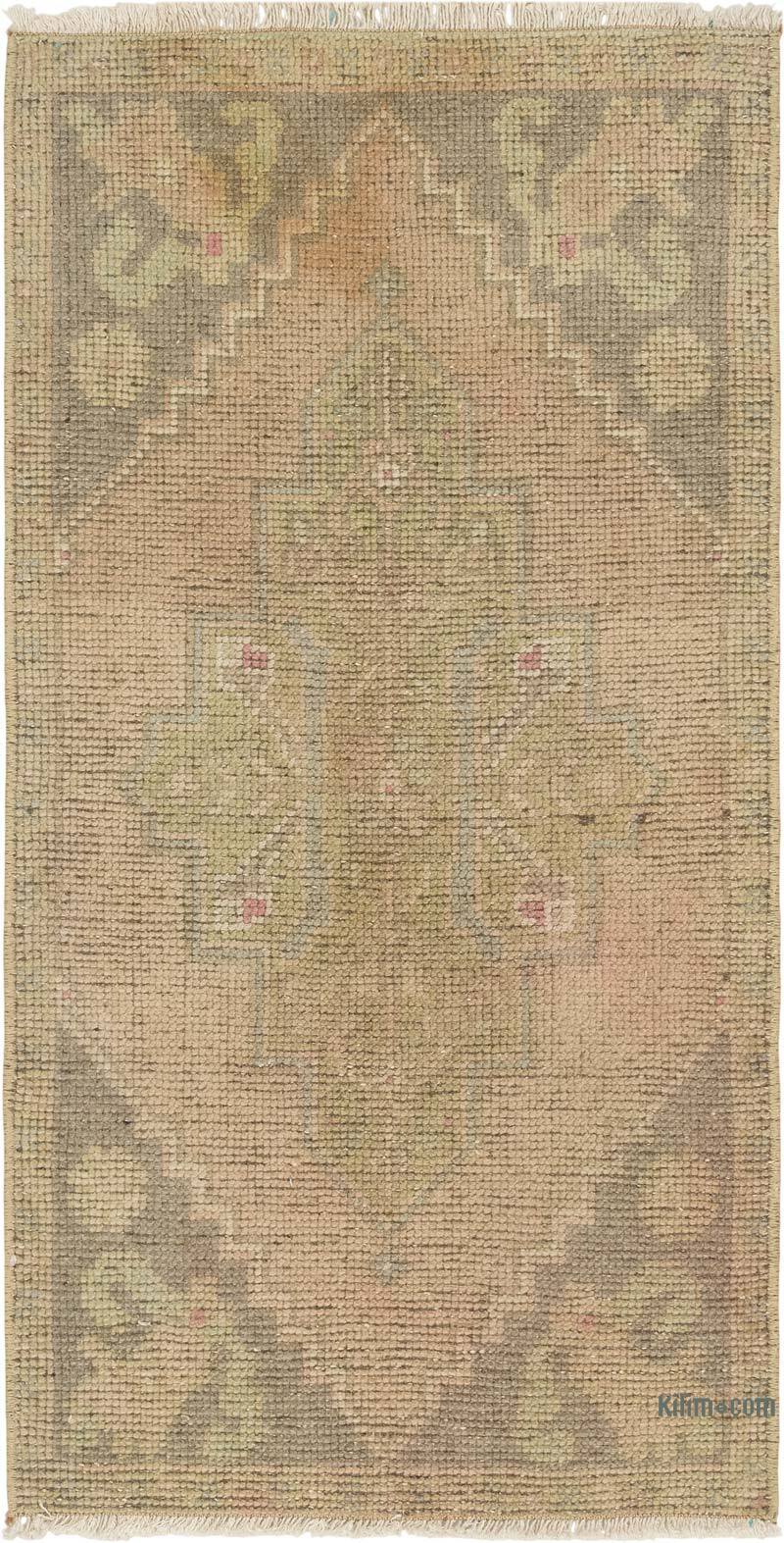 Vintage Turkish Hand-Knotted Rug - 1' 8" x 3' 3" (20" x 39") - K0083210