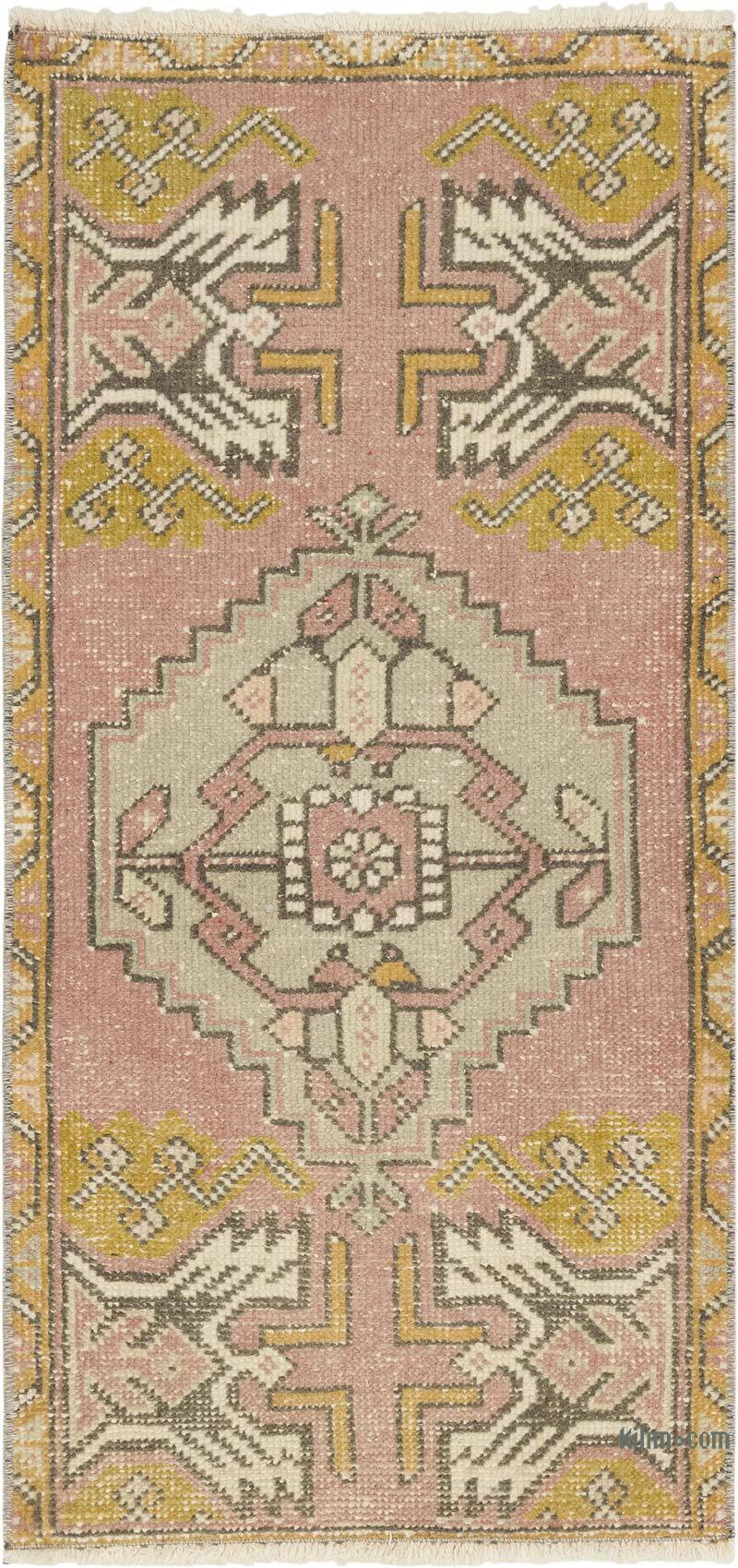 El Dokuma Vintage Halı - 48 cm x 99 cm - K0083212