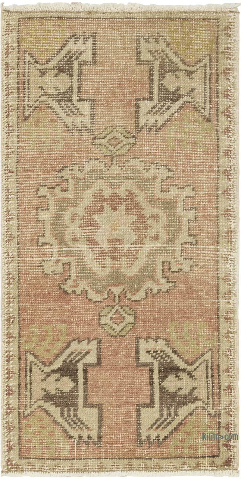 Alfombra Vintage Turca Anudada a Mano - 50 cm x 98 cm - K0083213