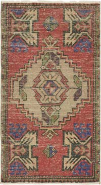 El Dokuma Vintage Halı - 50 cm x 92 cm