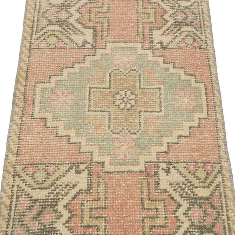 El Dokuma Vintage Halı - 48 cm x 90 cm - K0083218