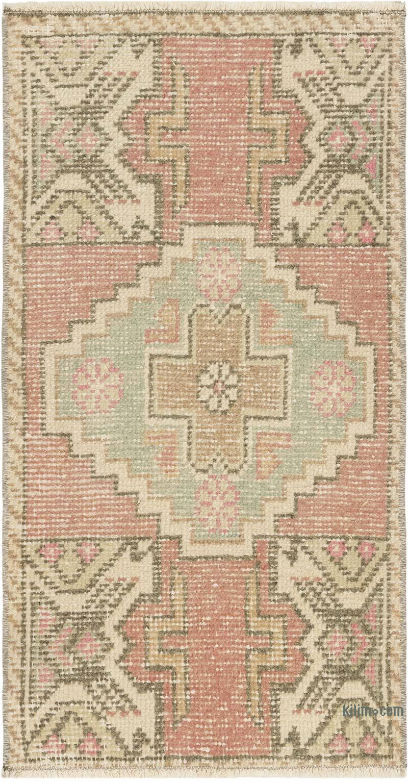 El Dokuma Vintage Halı - 48 cm x 90 cm - K0083218