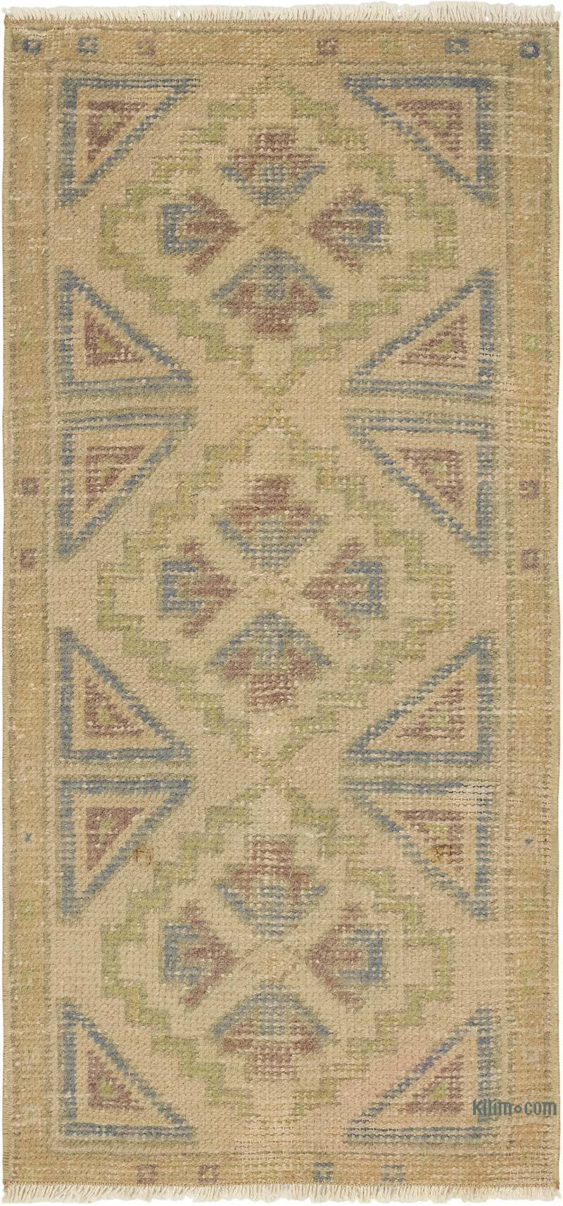 Vintage Turkish Hand-Knotted Rug - 1' 7" x 3' 4" (19" x 40") - K0083226
