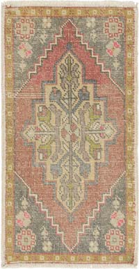 El Dokuma Vintage Halı - 50 cm x 93 cm