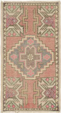 El Dokuma Vintage Halı - 53 cm x 97 cm