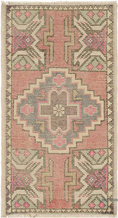 Vintage Turkish Hand-Knotted Rug - 1' 9" x 3' 2" (21" x 38")