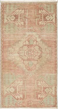 El Dokuma Vintage Halı - 47 cm x 86 cm