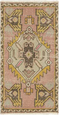 Alfombra Vintage Turca Anudada a Mano - 46 cm x 93 cm