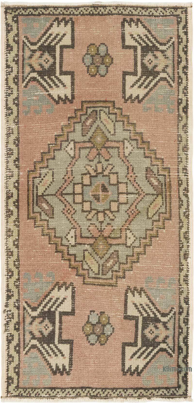 Vintage Turkish Hand-Knotted Rug - 1' 7" x 3' 4" (19" x 40") - K0083234