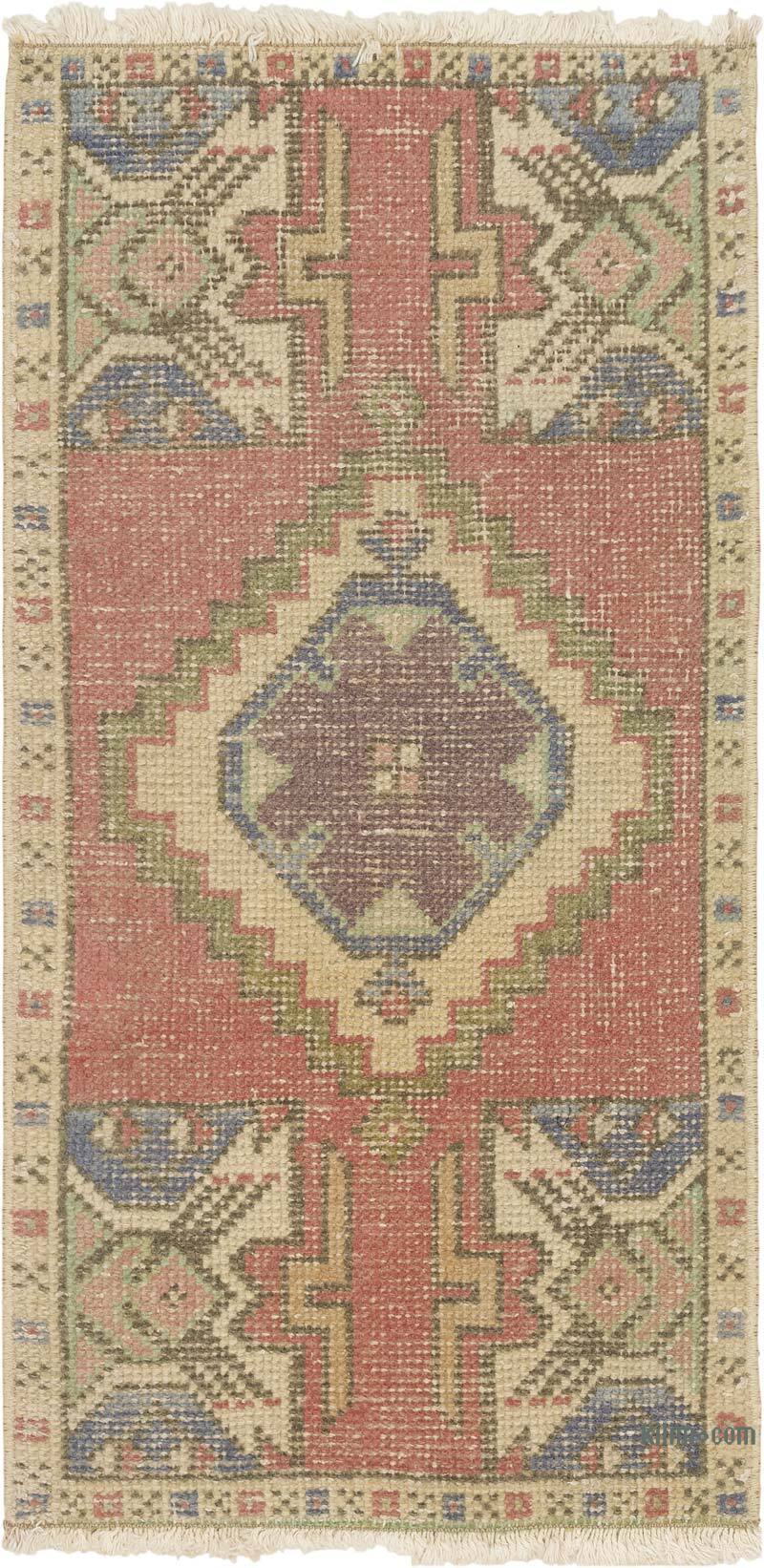 Vintage Turkish Hand-Knotted Rug - 1' 7" x 3' 1" (19" x 37") - K0083239