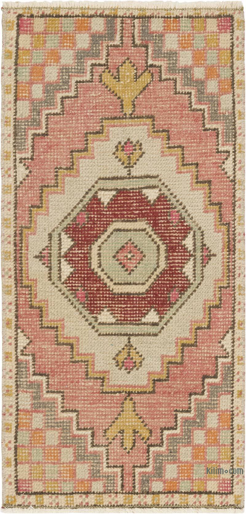 El Dokuma Vintage Halı - 44 cm x 92 cm - K0083240