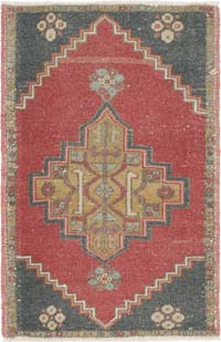 El Dokuma Vintage Halı - 56 cm x 86 cm