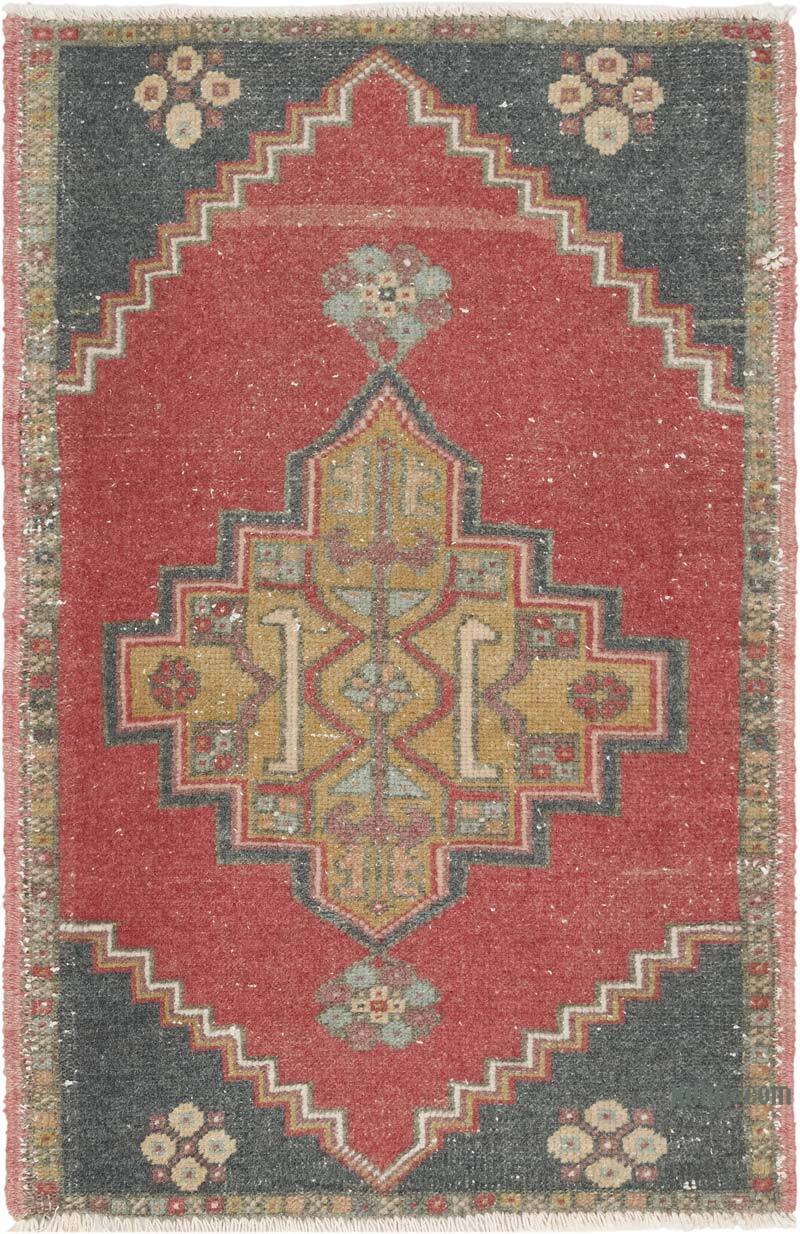 Alfombra Vintage Turca Anudada a Mano - 56 cm x 86 cm - K0083243