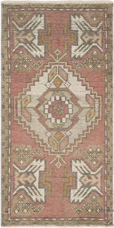 Alfombra Vintage Turca Anudada a Mano - 47 cm x 95 cm