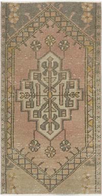 El Dokuma Vintage Halı - 48 cm x 91 cm