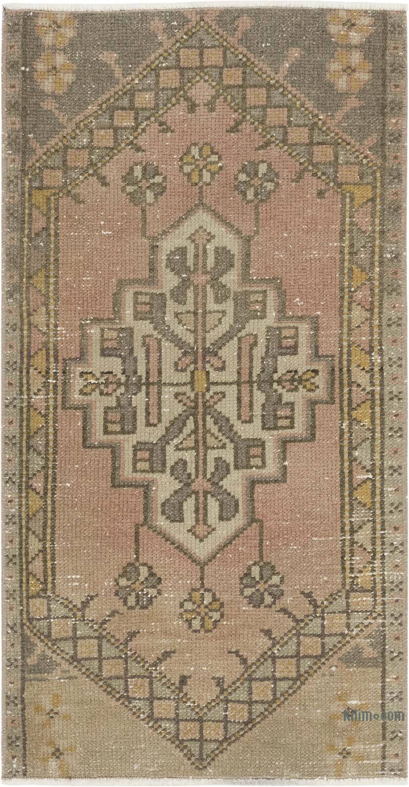 Alfombra Vintage Turca Anudada a Mano - 48 cm x 91 cm - K0083245