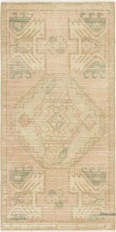 Alfombra Vintage Turca Anudada a Mano - 46 cm x 93 cm