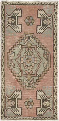 El Dokuma Vintage Halı - 50 cm x 102 cm