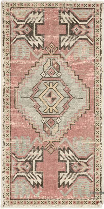 Alfombra Vintage Turca Anudada a Mano - 52 cm x 105 cm
