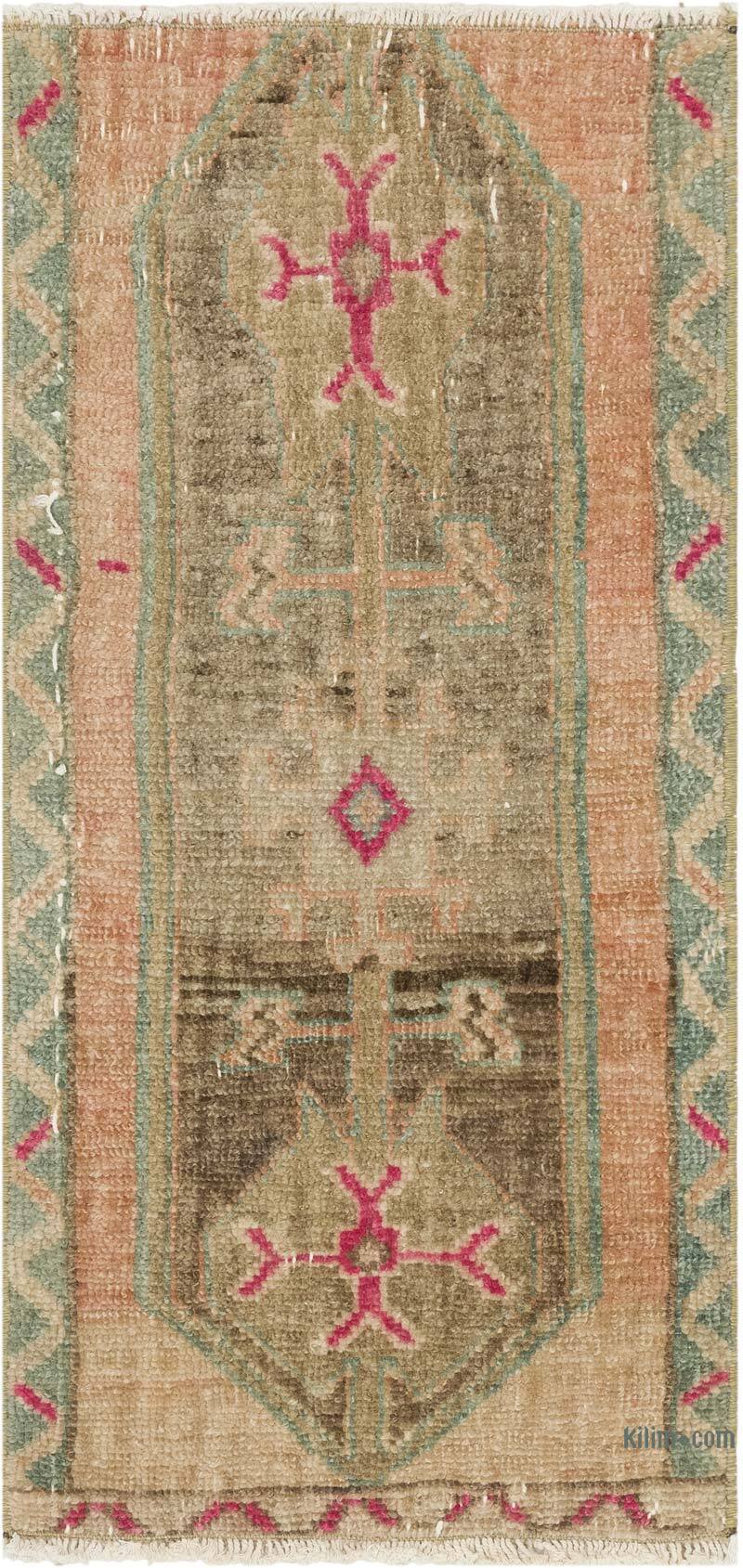 Vintage Turkish Hand-Knotted Rug - 1' 6" x 3' 1" (18" x 37") - K0083347