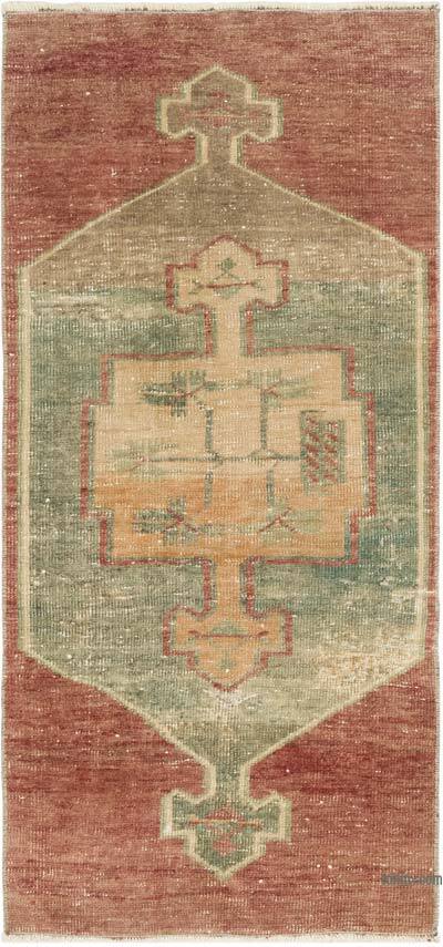 Alfombra Vintage Turca Anudada a Mano - 52 cm x 112 cm