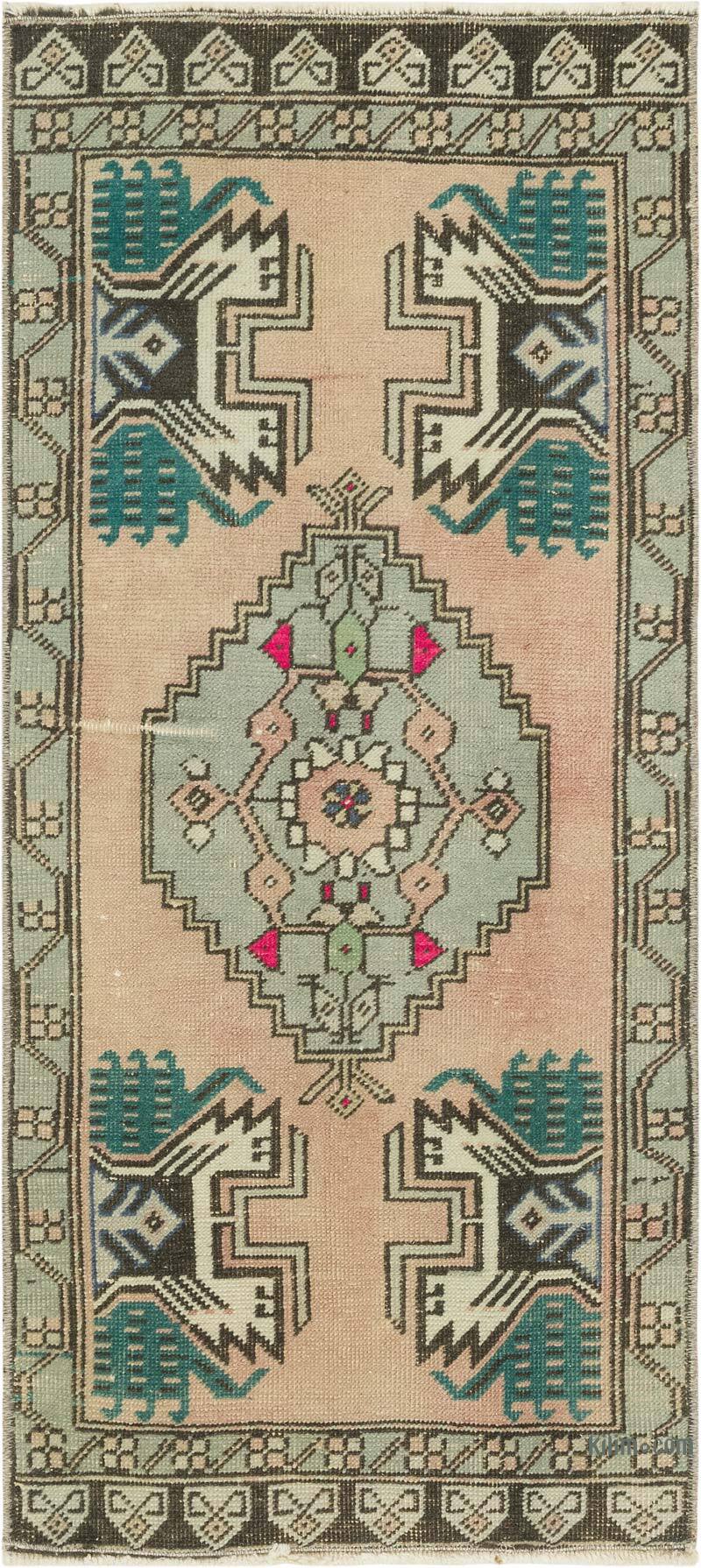 Alfombra Vintage Turca Anudada a Mano - 50 cm x 113 cm - K0083351