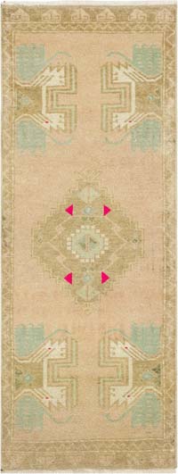 Vintage Turkish Hand-Knotted Rug - 1' 5" x 3' 9" (17" x 45")