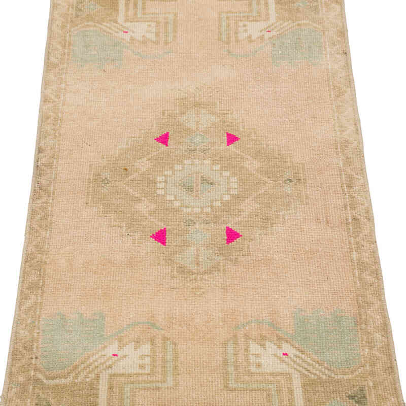 Alfombra Vintage Turca Anudada a Mano - 44 cm x 114 cm - K0083353