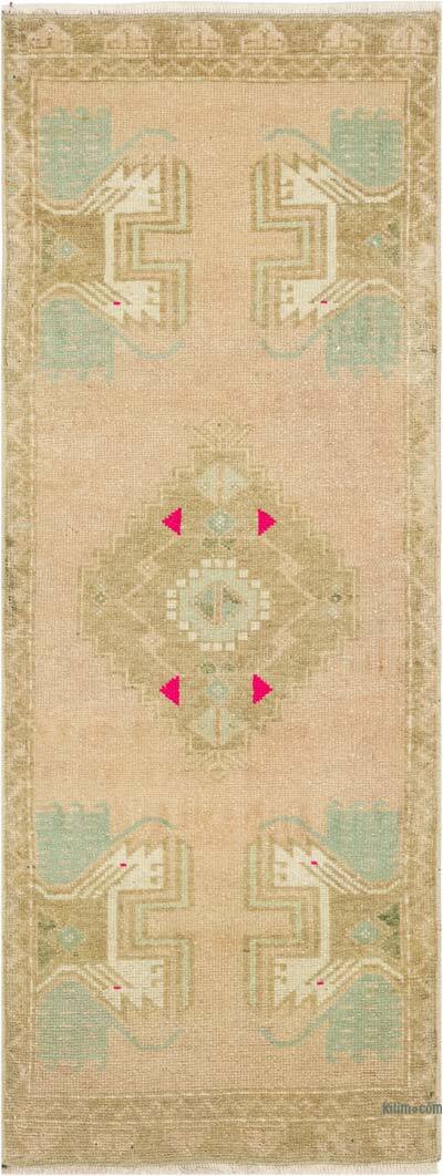 Alfombra Vintage Turca Anudada a Mano - 44 cm x 114 cm