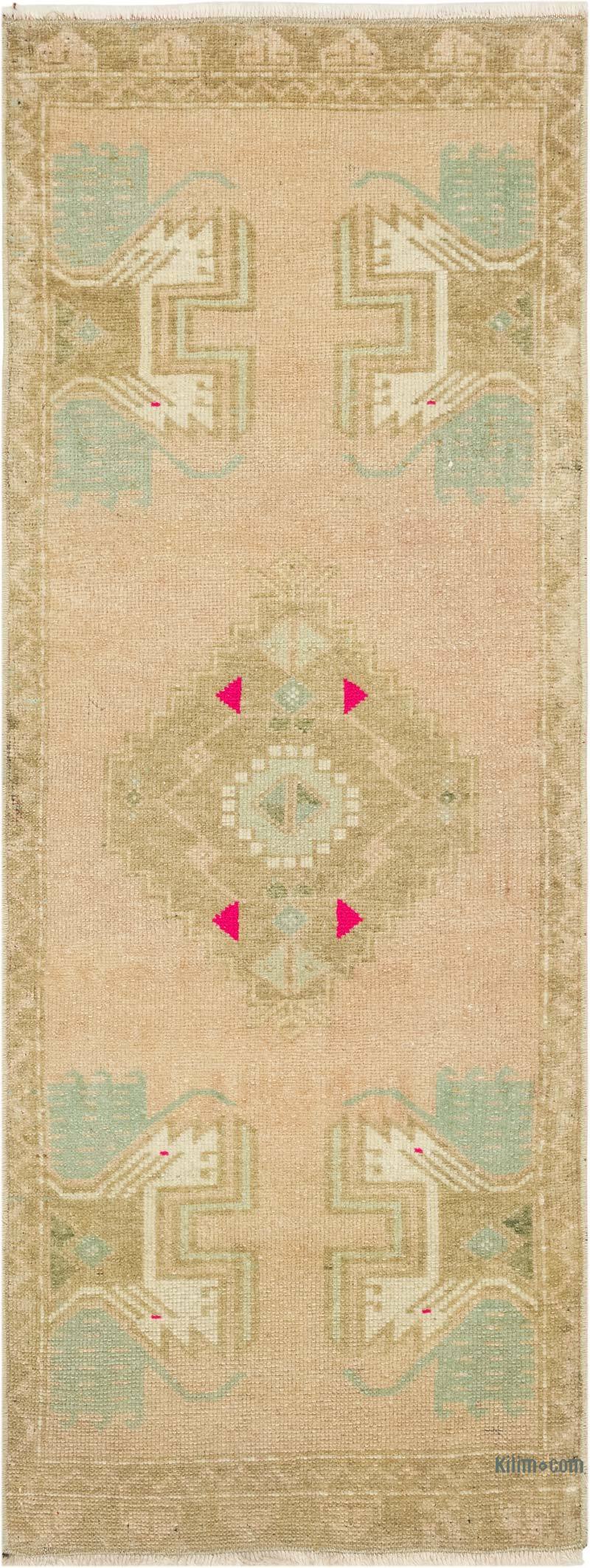 Alfombra Vintage Turca Anudada a Mano - 44 cm x 114 cm - K0083353