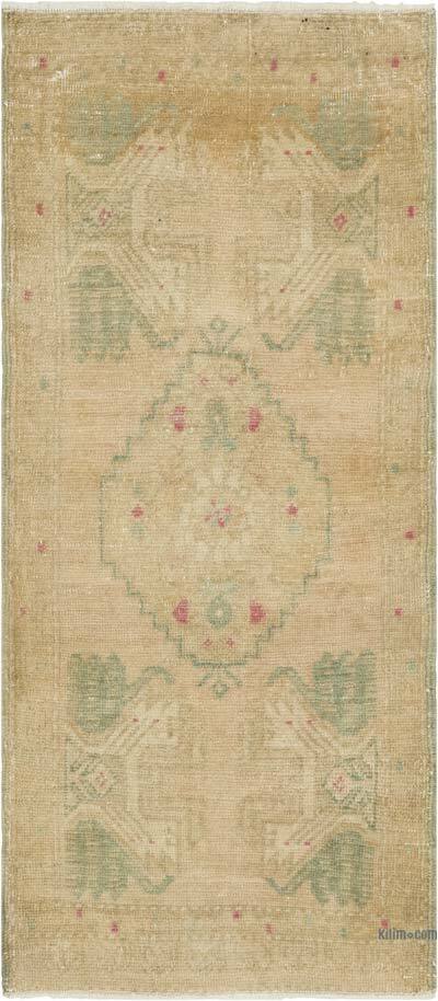 Alfombra Vintage Turca Anudada a Mano - 51 cm x 115 cm