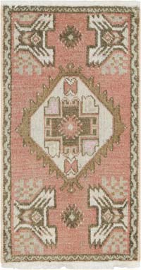 El Dokuma Vintage Halı - 48 cm x 90 cm