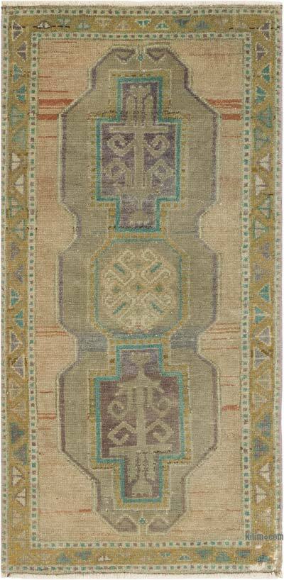 Vintage Turkish Hand-Knotted Rug - 1' 7" x 3' 3" (19" x 39")