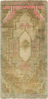 El Dokuma Vintage Halı - 43 cm x 88 cm