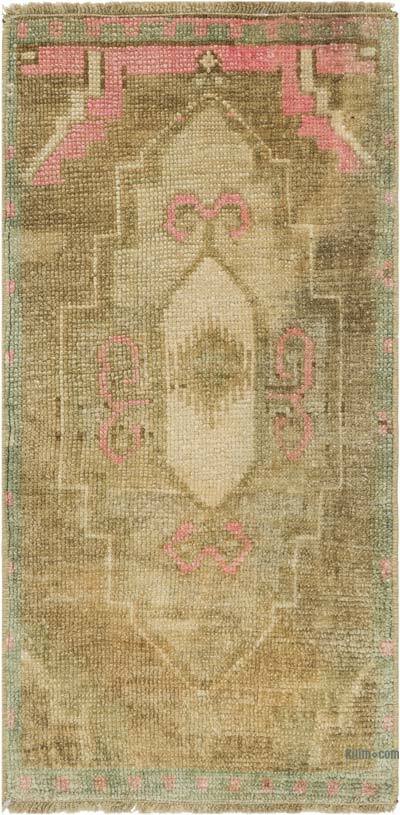 Alfombra Vintage Turca Anudada a Mano - 43 cm x 88 cm