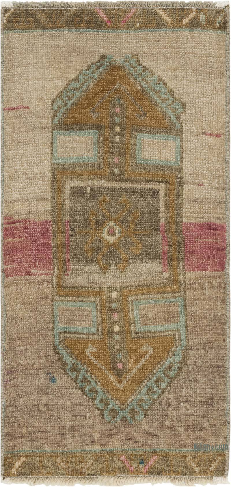 Alfombra Vintage Turca Anudada a Mano - 45 cm x 93 cm - K0083366
